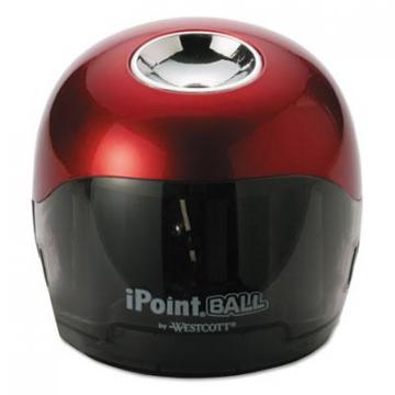 Westcott iPoint Ball Battery Sharpener, Battery-Powered, 3" x 3" x 3.25", Red/Black