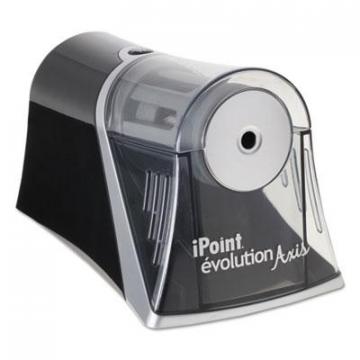 Westcott iPoint Evolution Axis Pencil Sharpener, AC-Powered, 4.25" x 7" x 4.75", Black/Silver