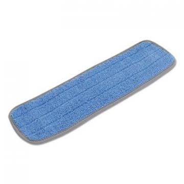 Boardwalk Microfiber Mop Head, Blue, 18 x 5, Split Microfiber, Hook & Loop Back, Dozen