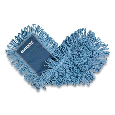 Coastwide Professional Looped-End Dust Mop Head, Cotton, 24 x 5, Blue