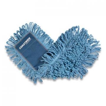 Coastwide Professional Looped-End Dust Mop Head, Cotton, 24 x 5, Blue