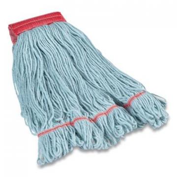Coastwide Professional Looped-End Wet Mop Head, PET/Rayon Blend, Large, 5" Headband, Blue
