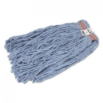 Rubbermaid Cut-End Blend Mop Head, Cotton/Synthetic, Blue, 20 oz, 1" Headband, 12/Carton