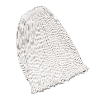 Rubbermaid Economy Cotton Mop Heads, Cut-End, Ctn, WH, 32 oz, 1-in. White Headband, 12/CT