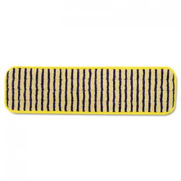 Rubbermaid Microfiber Scrubber Pad, Vertical Polyprolene Stripes, 18", Yellow, 6/Carton