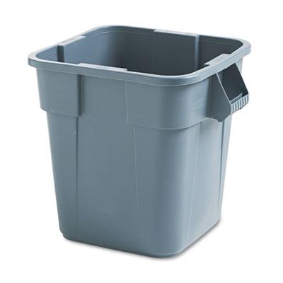 Rubbermaid Brute Container, Square, Polyethylene, 28 gal, Gray