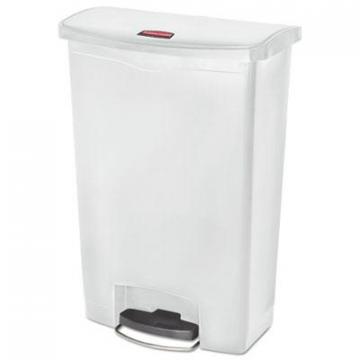 Rubbermaid Slim Jim Resin Step-On Container, Front Step Style, 24 gal, White