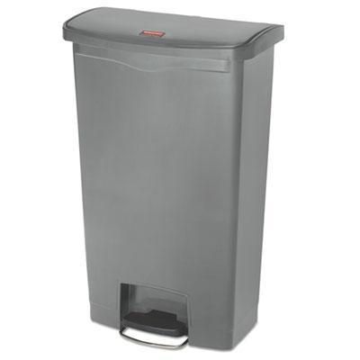 Rubbermaid Slim Jim Resin Step-On Container, Front Step Style, 18 gal, Gray