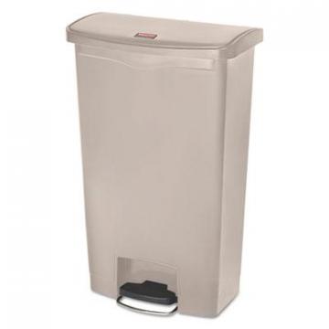 Rubbermaid Slim Jim Resin Step-On Container, Front Step Style, 18 gal, Beige