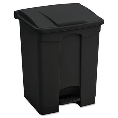 Safco Large Capacity Plastic Step-On Receptacle, 23 gal, Black