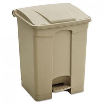 Safco Large Capacity Plastic Step-On Receptacle, 17 gal, Tan