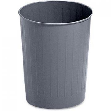 Safco Round Wastebasket, Steel, 23.5 qt, Charcoal
