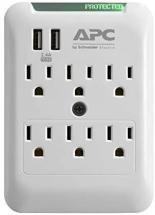 APC Wall Outlet Plug Extender, Surge Protector with USB Ports, 6 Multi Plug Outlet Surge Protection