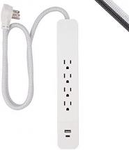 GE UltraPro 4 Outlet Surge Protector, USB-C Charging, 3 ft Designer Braided Cord, 1060 Joules