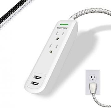 Philips - SPC6221WCT1/37 Philips 2 Outlet Power Strip Surge Protector with 2 USB Ports