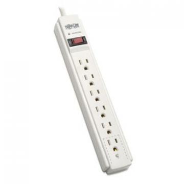 Tripp Lite Protect It! Surge Protector, 6 Outlets, 6 ft. Cord, 790 Joules, Light Gray