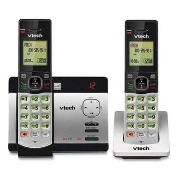 Vtech CS5129-2 Two-Handset Cordless Telephone System, DECT 6.0, Silver/Black