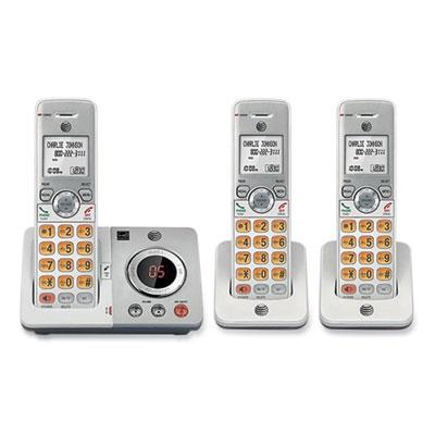 AT&T EL52306 DECT 6.0 Expandable Three-Handset Cordless Telephone System, Silver/White