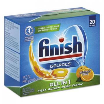Finish Dish Detergent Gelpacs, Orange Scent, 20 Gelpacs/Box