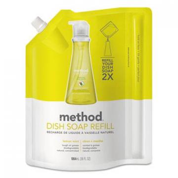 Method Dish Soap Refill, Lemon Mint, 36 oz Pouch, 6/Carton