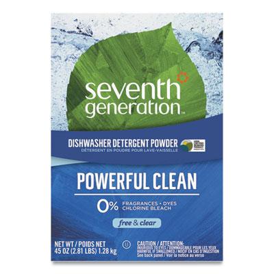 Seventh Generation Automatic Dishwasher Powder, Free and Clear, 45oz Box, 12/Carton