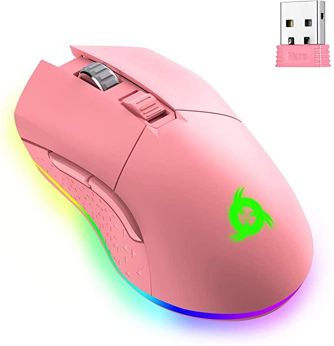 KLIM Blaze Rechargeable Wireless Gaming Mouse RGB Pink
