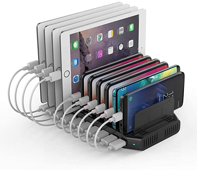 Alxum 10 Port USB Charging Station for Multiple Devices, 60W