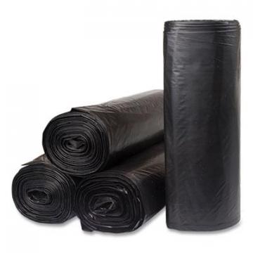 Inteplast Group Low-Density Commercial Can Liners, 60 gal, 1.2 mil, 38" x 58", Black, 10 Bags/Roll