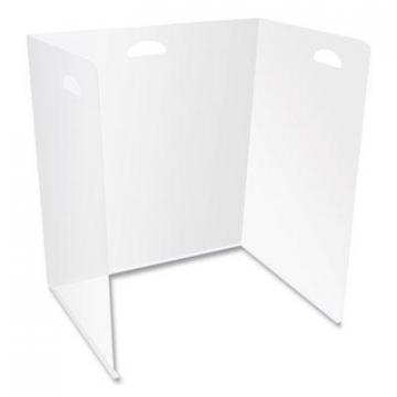 deflecto Lightweight Desktop Barriers, 22 x 16 x 24, Polypropylene, Clear, 10/Carton