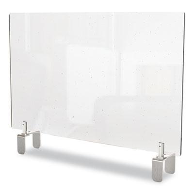 Ghent Clear Partition Extender with Attached Clamp, 29 x 3.88 x 30, Thermoplastic Sheeting