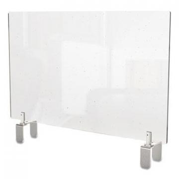 Ghent Clear Partition Extender with Attached Clamp, 36 x 3.88 x 18, Thermoplastic Sheeting
