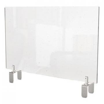 Ghent Clear Partition Extender with Attached Clamp, 36 x 3.88 x 24, Thermoplastic Sheeting