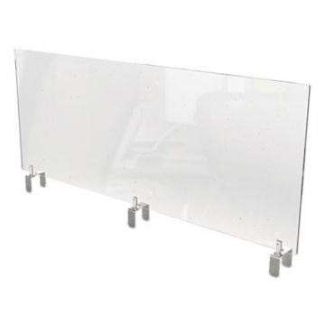 Ghent Clear Partition Extender with Attached Clamp, 48 x 3.88 x 18, Thermoplastic Sheeting