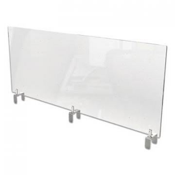 Ghent Clear Partition Extender with Attached Clamp, 48 x 3.88 x 30, Thermoplastic Sheeting