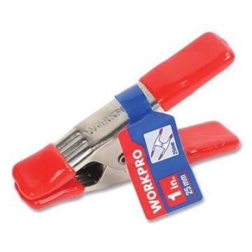WORKPRO Steel Spring Clamp, 1" Capacity, Zinc/Red