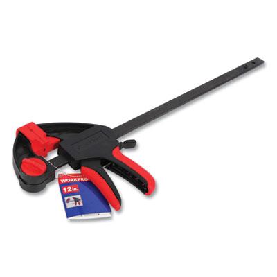 WORKPRO Quick-Release Ratcheting Bar Clamp, 12" Capacity, Black/Red