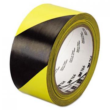3M 766 Hazard Warning Tape, Black/Yellow, 2" x 36yds