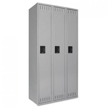 Tennsco Single Tier Locker, Three Units, 36w x 18d x 72h, Medium Gray