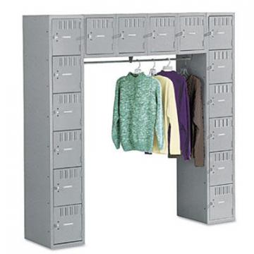 Tennsco Sixteen Box Compartments & Coat Bar, 72w x 18d x 72h, Medium Gray