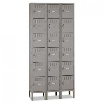 Tennsco Box Compartments with Legs, Triple Stack, 36w x 18d x 78h, Medium Gray