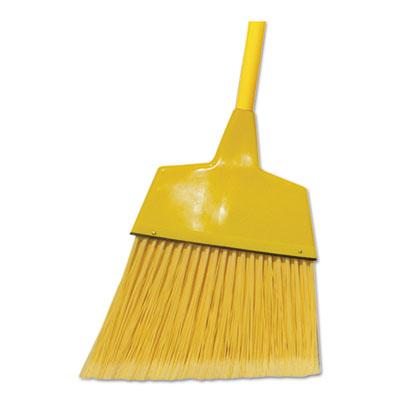 Boardwalk Poly Fiber Angled-Head Lobby Brooms, 55", Yellow Lacquered Wood Handle