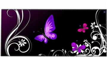 Silent Monsters Mouse Mat Size XX Large 900 x 400 mm, Mouse Pad Design: Purple Butterfly