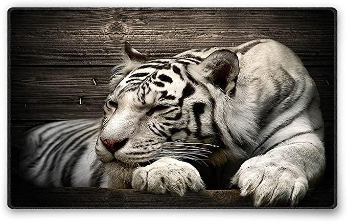 Silent Monsters Mouse Mat Size S (240 x 200 mm), Mouse Pad Design: White Tiger