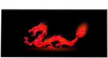 Silent Monsters Mouse Mat Size XX Large 900 x 400 mm, Mouse Pad Design: Red Dragon
