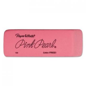 Paper Mate Pink Pearl Eraser, Rectangular, Medium, Elastomer, 3/Pack