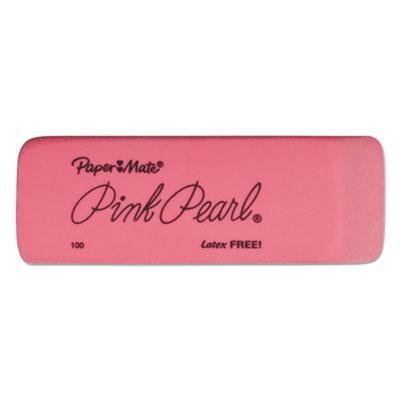 Paper Mate Pink Pearl Eraser, Rectangular, Medium, Elastomer, 24/Box