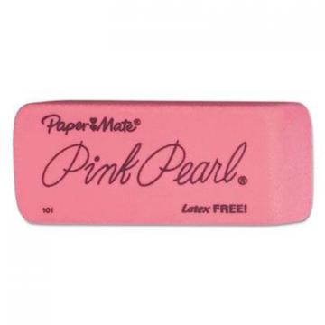 Paper Mate Pink Pearl Eraser, Rectangular, Large, Elastomer, 12/Box