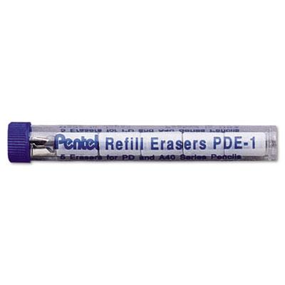 Pentel Eraser Refill for Pentel PD and A40 Mechanical Pencils, 5/Tube