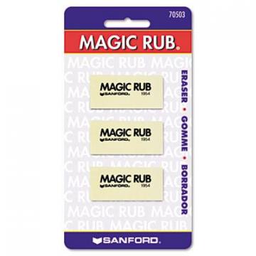 Prismacolor MAGIC RUB Eraser, Rectangular, Medium, Off White, Vinyl, 3/Pack