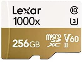 Lexar 256GB Micro SD Card, microSDXC UHS-II MLC Flash Memory Card Professional 1000x